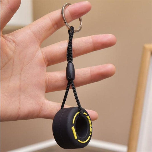 Cartoon Small Tire Keychain Unisex Car Bag Key Ring Pendant