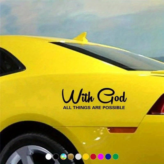 WITH GOD ALL THINGS ARE POSSIBLE Car Sticker Window Decals