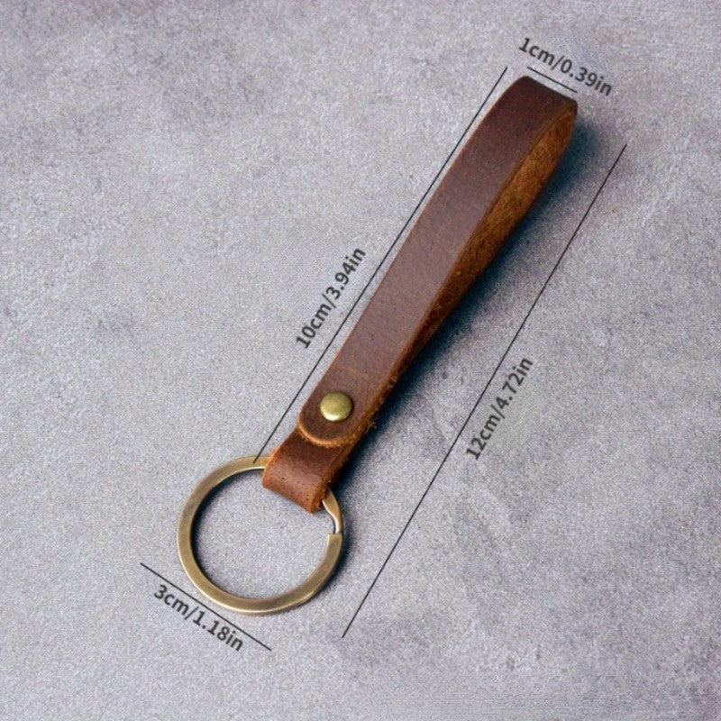 Brown Vintage Style Faux Leather Keychain Gift