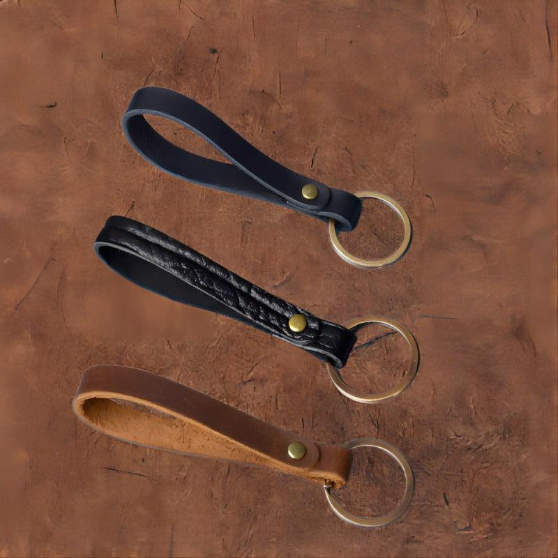 Brown Vintage Style Faux Leather Keychain Gift