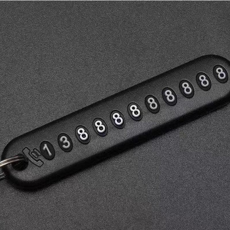 Anti Lost Phone Number Plate Car Keychain Pendant