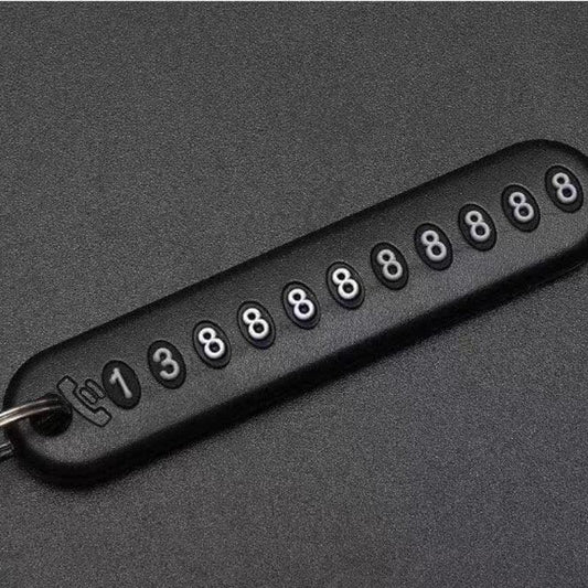 Anti Lost Phone Number Plate Car Keychain Pendant