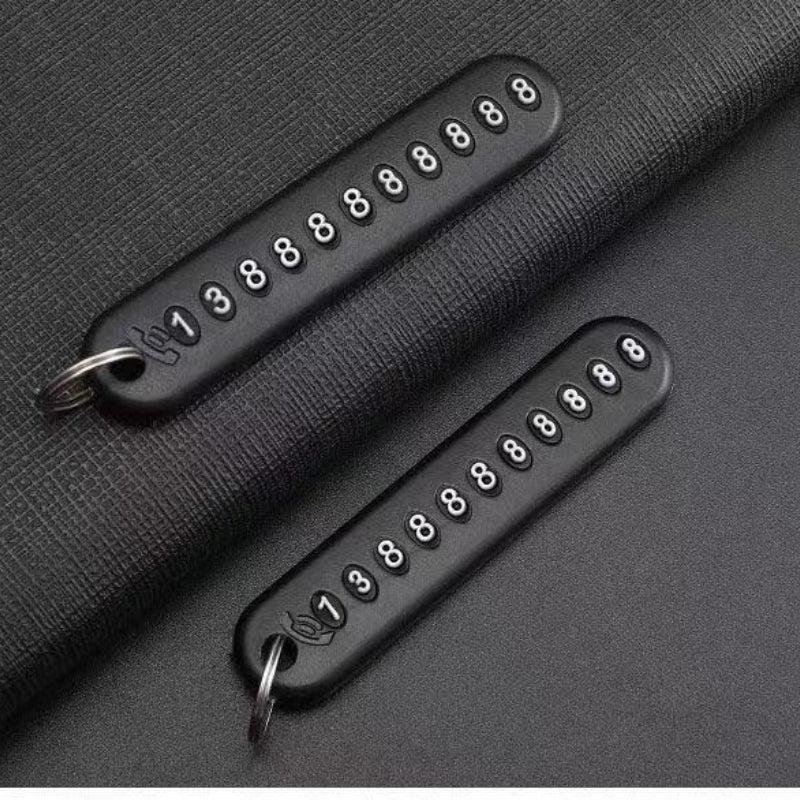 Anti Lost Phone Number Plate Car Keychain Pendant