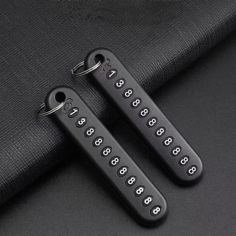 Anti Lost Phone Number Plate Car Keychain Pendant