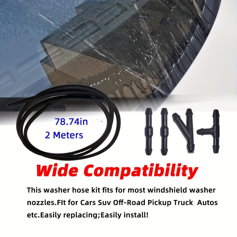Windshield Washer Hose Kit 2m Universal 4 Connectors Water Pump Nozzle Install