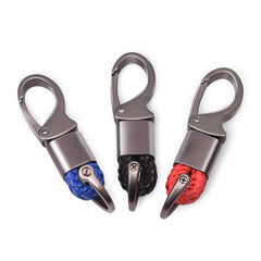 Hand Woven Metal Motorcycle Keychain Weave Hook Straps