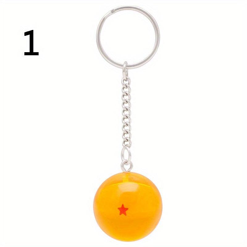 7 Style Anime Cartoon Ball Keychain Yellow Crystal Pendant 1 7 Stars PVC Toys