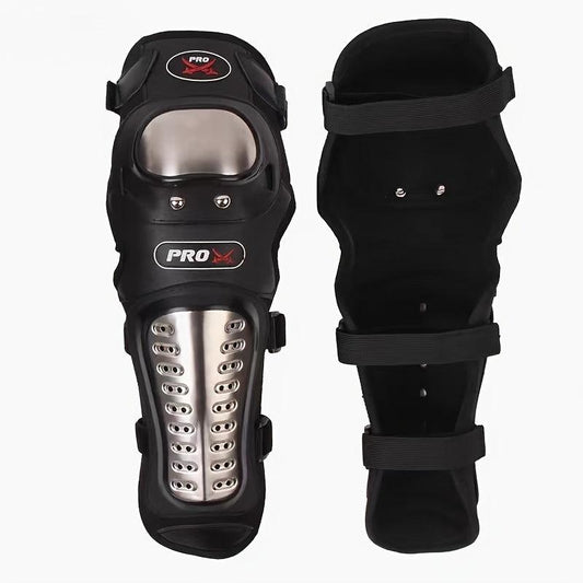 Motorcycle Knee Elbow Pads Set Stainless Steel Anti-fall Gear