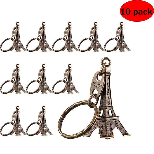 10pcs Eiffel Tower Keyring French Souvenirs Keychains