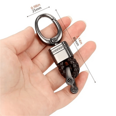 Hand Woven Horseshoe Buckle Keychain For Men