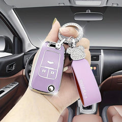 Artificial Diamond Car Keychain Leather Rope for Chevrolet Buick