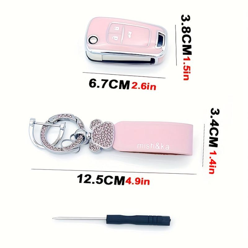 Artificial Diamond Car Keychain Leather Rope for Chevrolet Buick