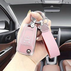Artificial Diamond Car Keychain Leather Rope for Chevrolet Buick