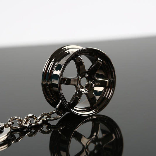JDM Auto Racing TE37 Wheel Mini Keychain Keyring Alloy