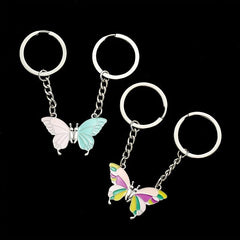 2pcs Magnetic Splice Butterfly Keychain Colorful Friendship Keyc