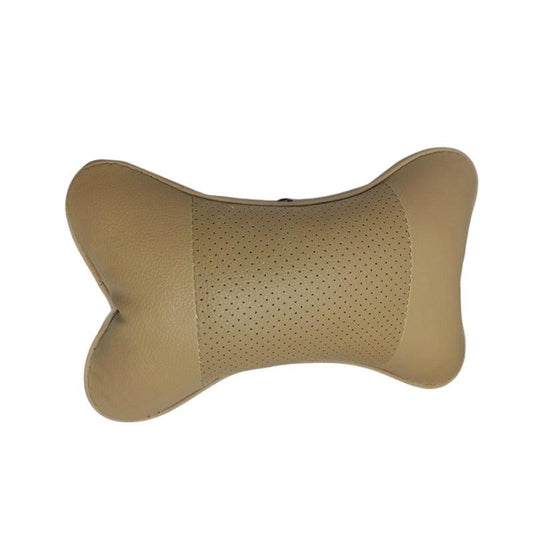 Car Neck Pillow PU Leather Mesh Headrest Cushion