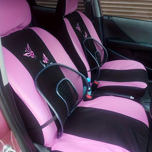 Pink Butterfly Car Seat Cover for 5 Seats