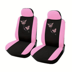 Pink Butterfly Car Seat Cover for 5 Seats