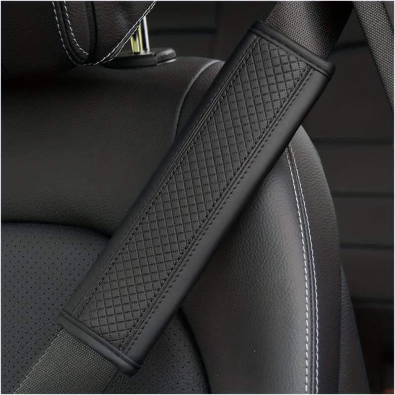 2pcs Car Seat Belt Cover Breathable Faux Leather Shoulder Pad for Men and Women