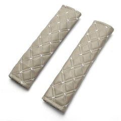 Car Seat Belt Shoulder Cover Pair PU Leather Breathable