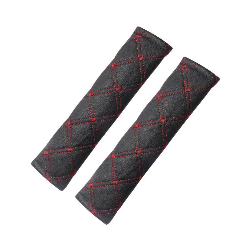 Car Seat Belt Shoulder Cover Pair PU Leather Breathable