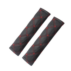 Car Seat Belt Shoulder Cover Pair PU Leather Breathable