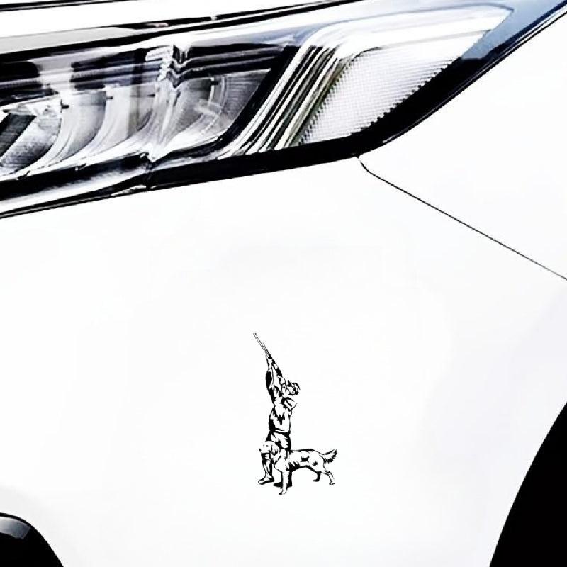 Hunter With Dog Car Body Sticker