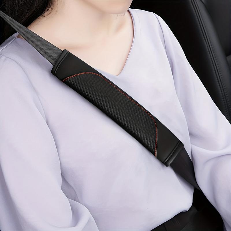 2pcs Carbon Fiber Car Seat Belt Covers for Men and Women