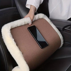 Car Seat Cushion Winter Plush Thick Wool Square Soft Wool Faux Rabbit Fur