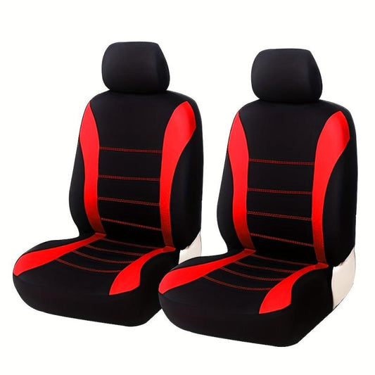 Polyester Car Seat Covers Front Pairs Gray Tan Red Car Seat Cushion