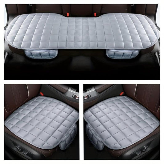 3 Piece Car Seat Cushion Cover Set Short Plush Clip Cotton Plus Velvet