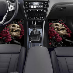Rose Skull Print Car Front Seat Floor Mats Car Mat