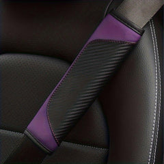 Carbon Fiber Leather Seat Belt Shoulder Cover Protector