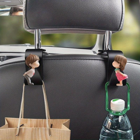 2pcs Car Hooks Car Seat Back Holder Multifunctional Couple Hooks