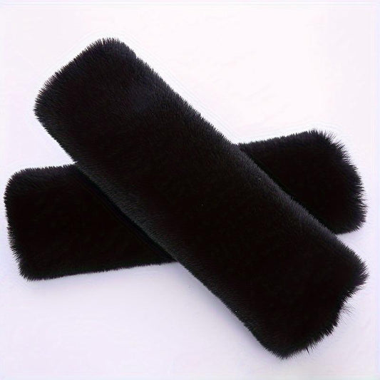 2pcs Soft Artificial Sheepskin Car Seat Belt Pad Shoulder Strap Cover