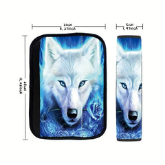 Light Wolf Print Car Shoulder Protector Four Seasons Interior Decor