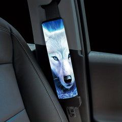 Light Wolf Print Car Shoulder Protector Four Seasons Interior Decor