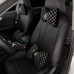 Pearl Rhinestone Car Headrest Pillow Lumbar Support Girls Women
