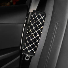 Pearl Rhinestone Car Headrest Pillow Lumbar Support Girls Women
