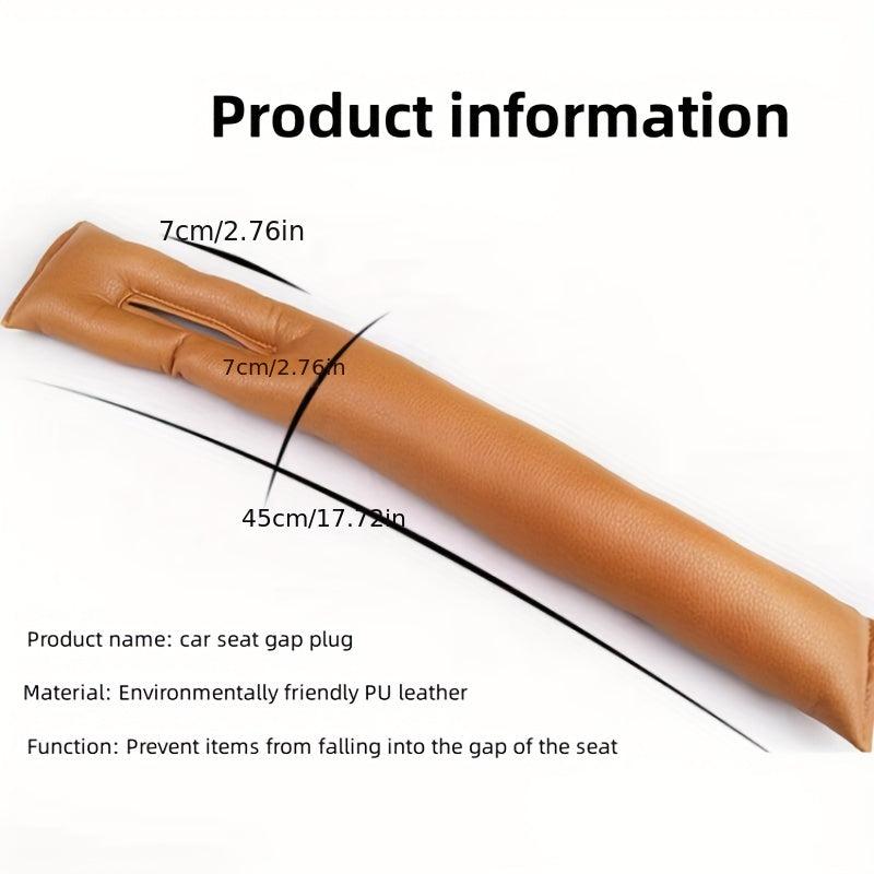 Car Seat Gap Plug Strips Anti-Leak Pads Brown 2 Packs