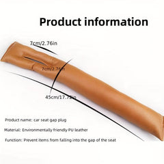 Car Seat Gap Plug Strips Anti-Leak Pads Brown 2 Packs