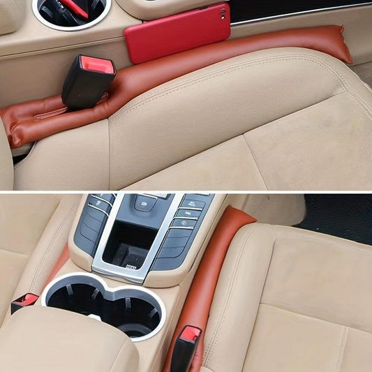 Car Seat Gap Plug Strips Anti-Leak Pads Brown 2 Packs