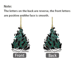 2D Acrylic Christmas Tree Cat Decoration for Car Bag and Keys