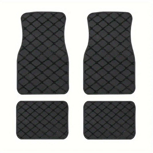 2pcs Waterproof Car Floor Mats Front & Rear Leather Carpet