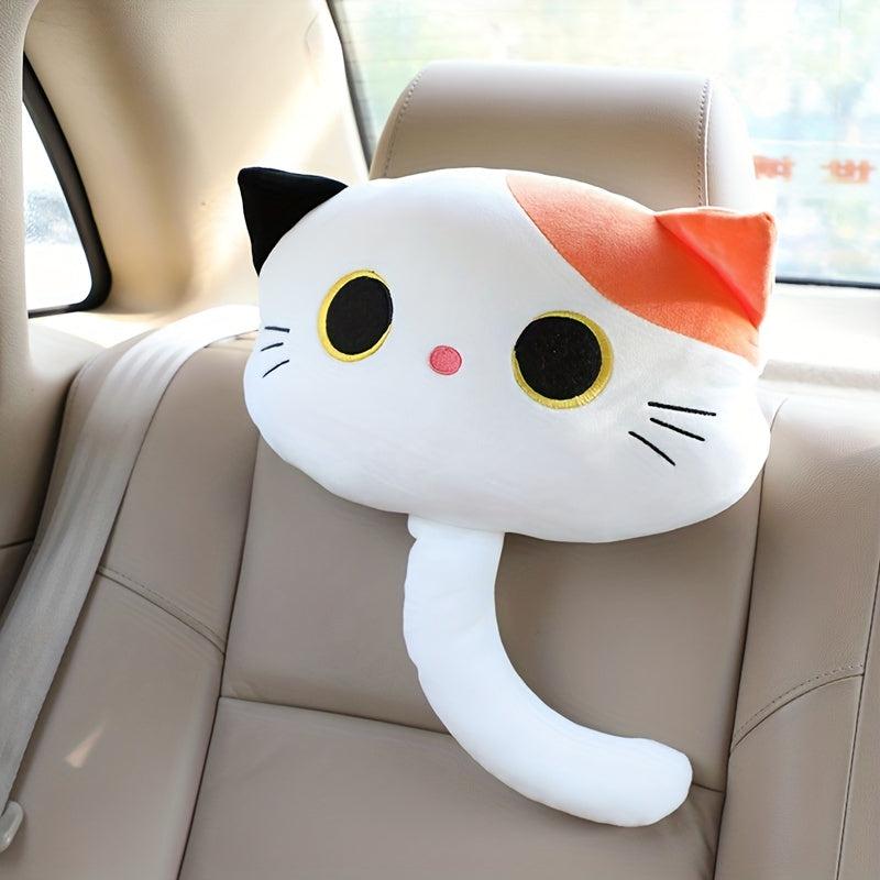 Cartoon Cat Car Headrest Neck Pillow Lumbar Cervical Seat Car Pillow