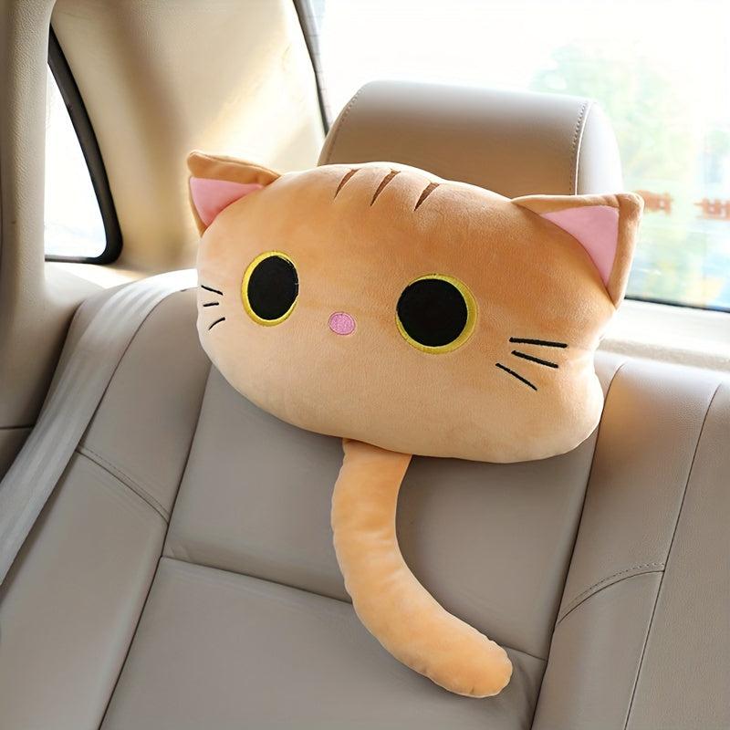 Cartoon Cat Car Headrest Neck Pillow Lumbar Cervical Seat Car Pillow
