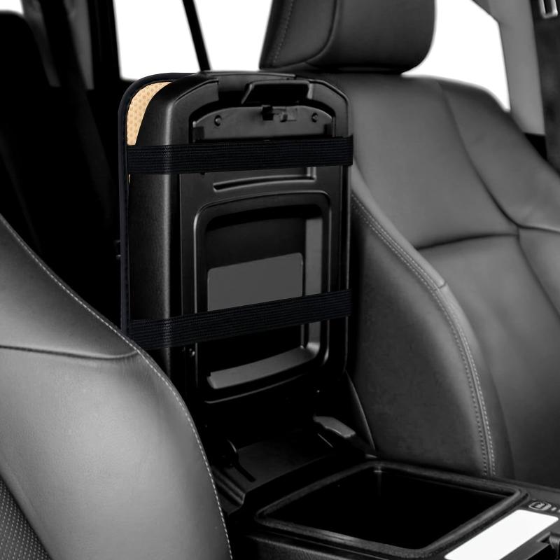 Car Console Pad Universal Armrest Cover Carbon Fiber PU Leather Auto Protector