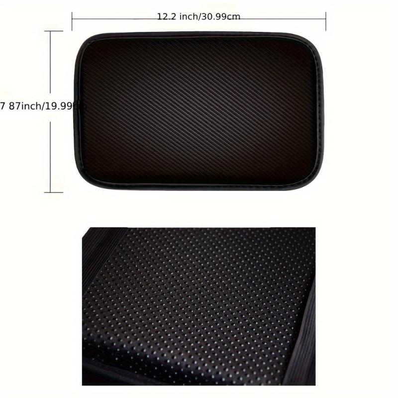 Car Console Pad Universal Armrest Cover Carbon Fiber PU Leather Auto Protector