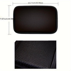 Car Console Pad Universal Armrest Cover Carbon Fiber PU Leather Auto Protector