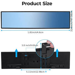Universal Panoramic Convex Rearview Mirror Clip on Wide Angle Rear View Mirror